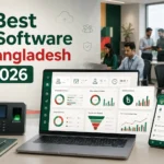 Modern office showing HR dashboard and payroll analytics.