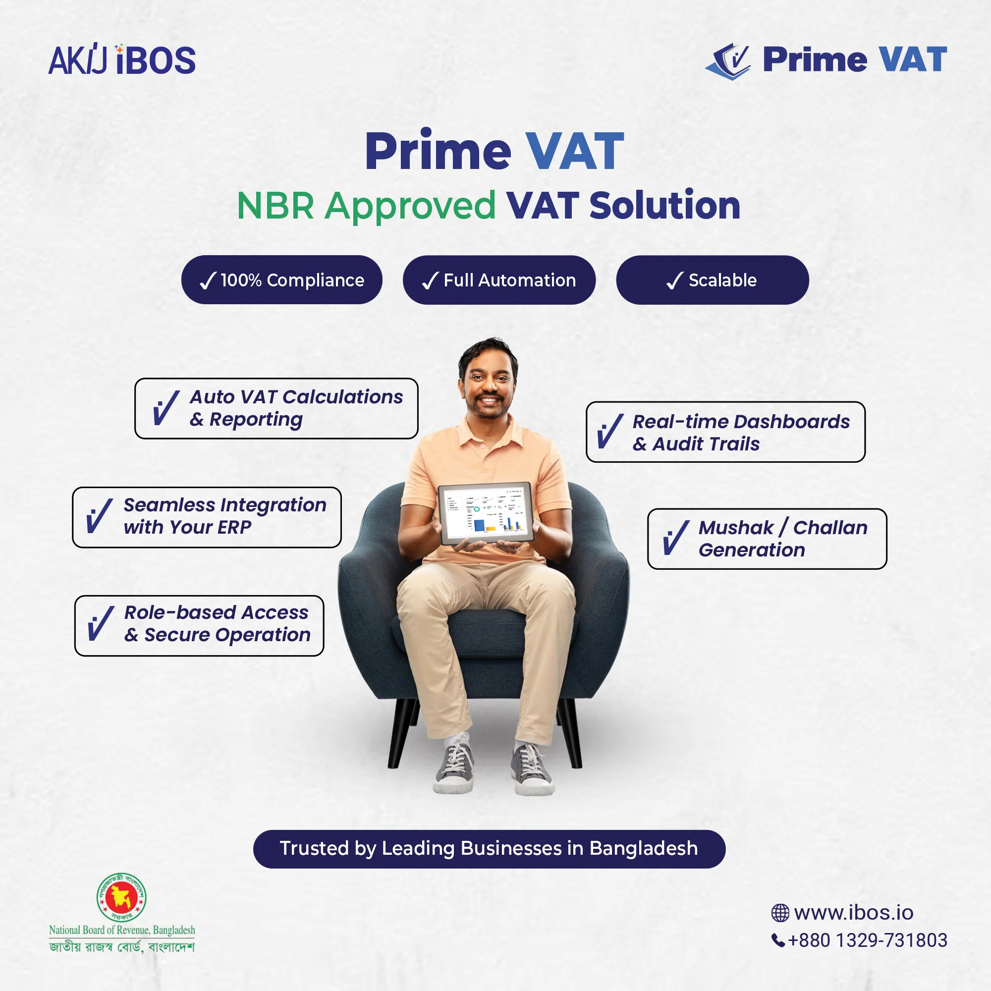 Visual representation of Prime VAT software features.